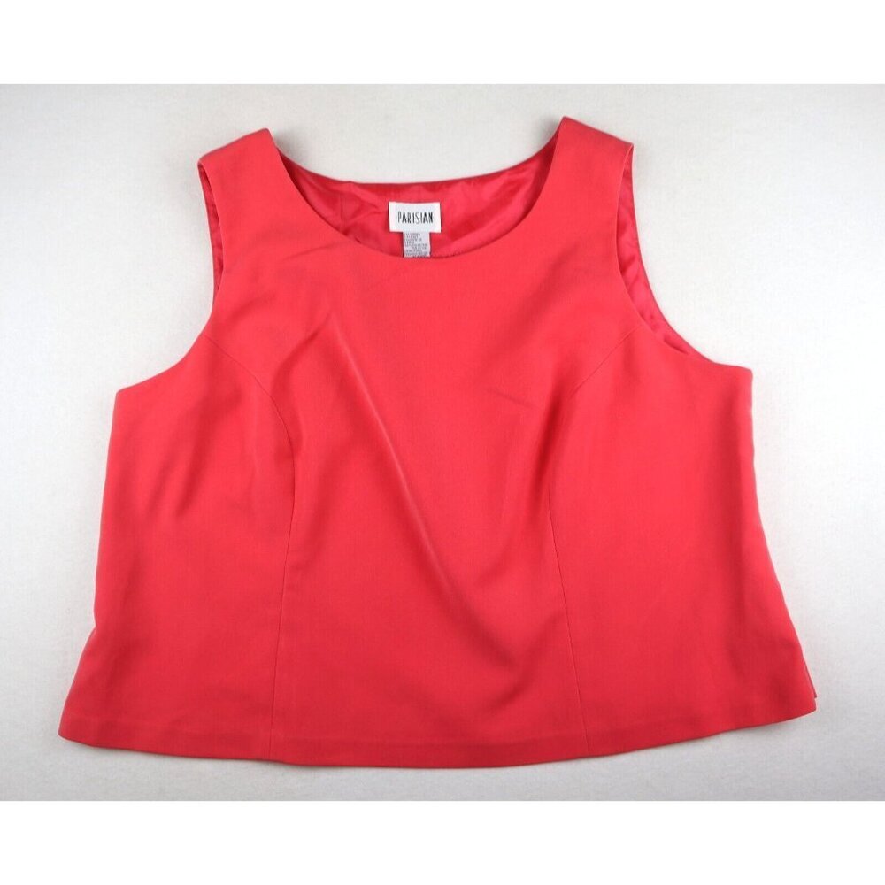 PARISIAN - WOMEN'S CORAL PINK SLEEVELESS TANK BLOUSE - SIZE 22